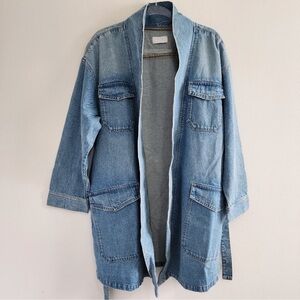 Boyish Jacket Womens Small Blue The Joaquin Kimono Denim Long Sleeve Casual